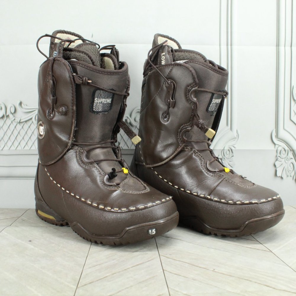 Burton Supreme Brown Leather Nylon Snowboard Boots Size 6.5 - Picture 3 of 9